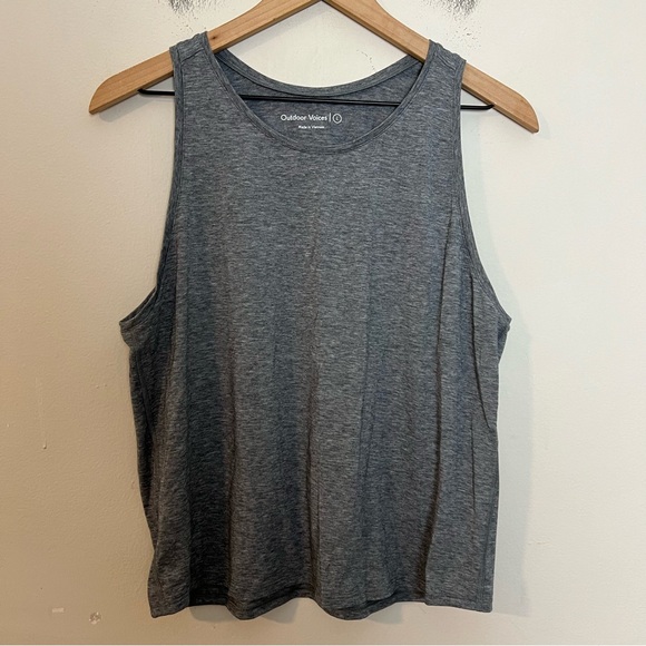 OUTDOOR VOICES- Ready Set Tank Gray Doing Things Sweatee Top Athletic Gym Run - Picture 2 of 8